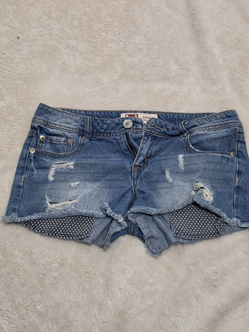 .lei Blue Distressed Cutoff Denim Shorts